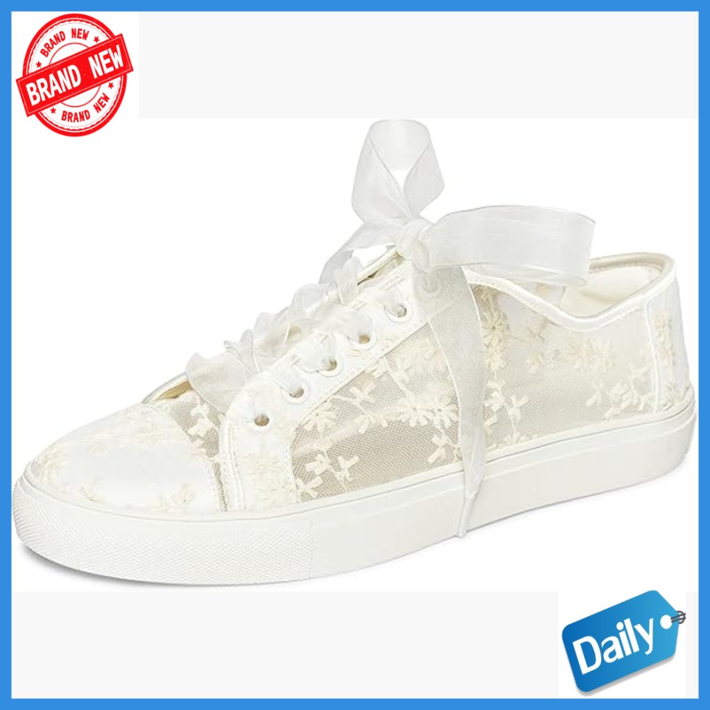 Bridal Sneakers Wedding Shoes Lace Flats Comfortable Customizable